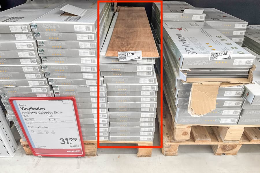 15 Packungen Vinylboden Specht Honigeiche Natur, 25,2 m2